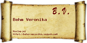 Behm Veronika névjegykártya